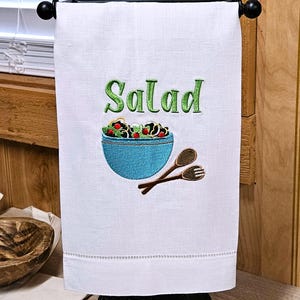 Embroidered Linen Tea Towel - Kitchen Decor - Hostess Gift