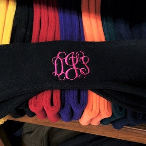 Fleece Headband, Monogrammed Head Band, Personalized Gift, Christmas Gift