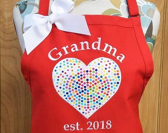 Personalized Apron, Kitchen Apron, Grandma Apron, Monogrammed Apron