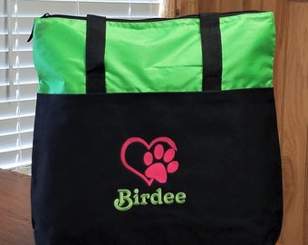 Pet Tote Bag, Personalized Dog Tote Bag, Cat Tote Bag, Monogrammed Gift