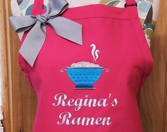 Personalized Kitchen Apron: Embroidered Pasta Design, Chef Style