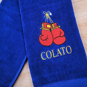 Personalized Sport Towel, Boxing Gloves, Gym Towel, Birthday Gift