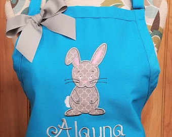 Personalized Apron, Kitchen Apron, Bunny Apron, Monogrammed Apron