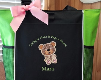 Kids Tote Bag, Going to Grandma's, Going to Nana's, Personalized Tote, Birthday Gift