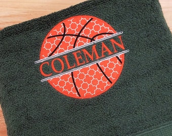 Bath Towel, Personalized Towel, Basketball Towel, Sports Towel