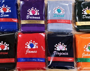 Bowling Towels, Sport Towels, Set of 6 Personalized Bowling Team Towels