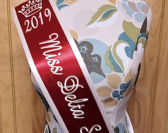 Personalized Sorority Sash, Monogrammed Sash, University Sashes, Pageant Sash