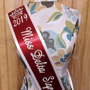 Personalized Sorority Sash, Monogrammed Sash, University Sashes, Pageant Sash