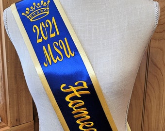 Homecoming Sash, Pageant Sash, Sorority Sash, University Sashes