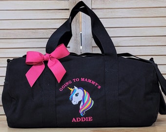 Kids Duffle Bag, Personalized Duffle, Going to Grandma's, Nana's, Mimi's, Overnight Bag