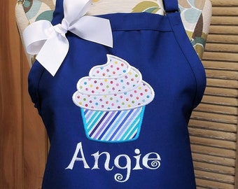 Personalized Apron, Cupcake Apron, Monogrammed Apron, Birthday Gift