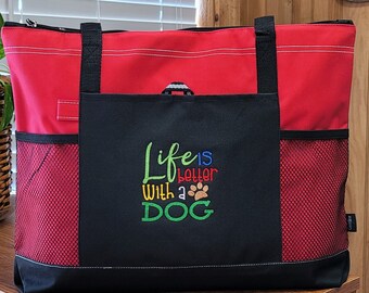 Dog Tote Bag, Pet Travel Bag, Boarding Tote Bag, Dog Lover's Gift,