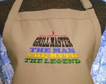 Grill Master Apron, Dad's Apron, Personalized Apron, Father's Day Gift