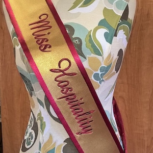 Personalized Pageant Sash, Festival Sash, Monogrammed Sash, Custom Sash