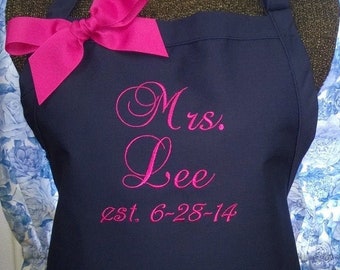 Personalized Apron, Bride to Be Apron, Kitchen Apron, Housewarming Gift