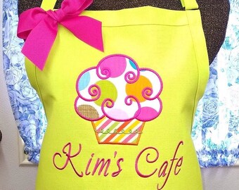 Personalized Apron, Cupcake Apron, Monogrammed Apron, Birthday Gift