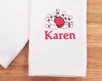 Bowling Towel, Personalized Sports Towel, Monogrammed Gift, Monogram Bowling Towel