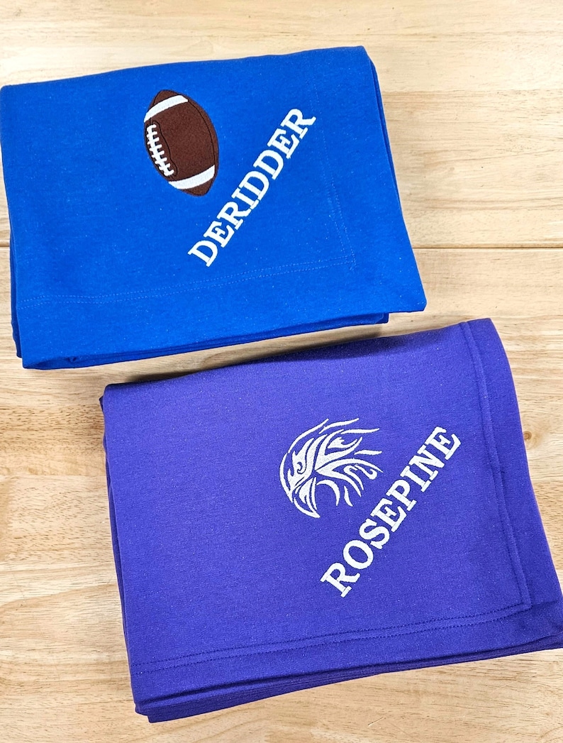 Custom Monogram Fleece Blanket, Cozy Stadium Throw, Unique Personalized