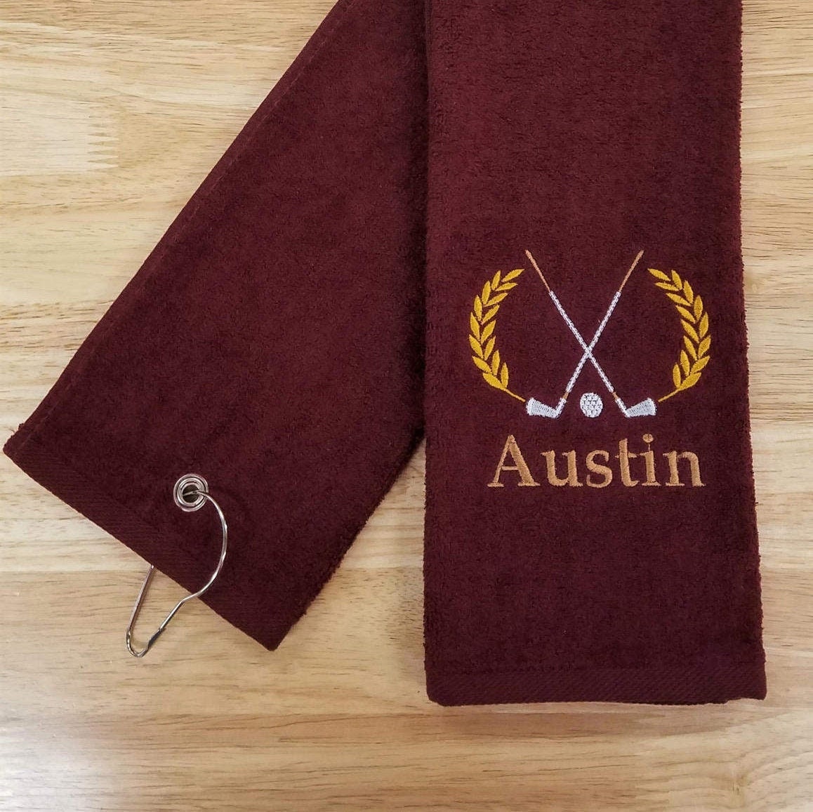 Personalized Golf Towel Grommet TriFold Towel Sports Towel Etsy