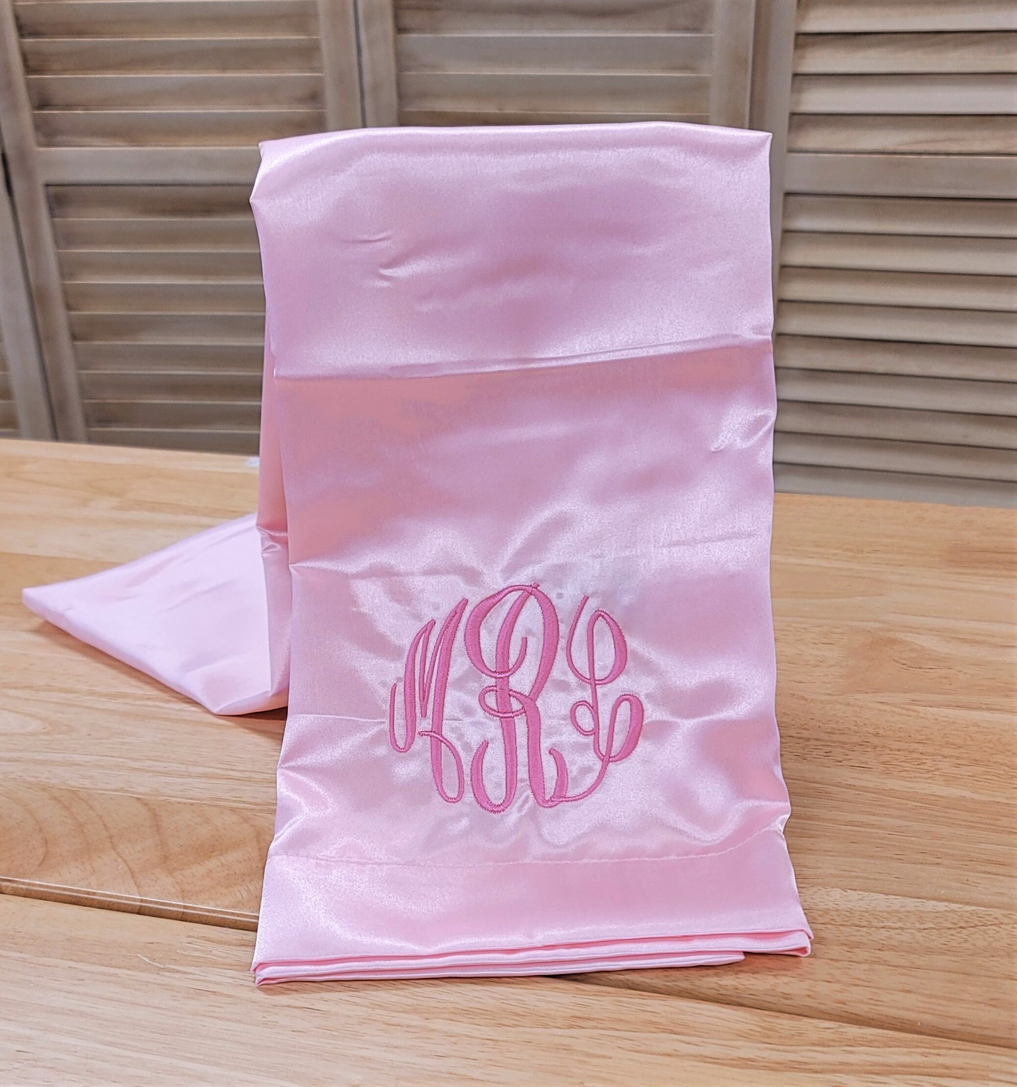 Personalized Pillowcase Satin Pillowcase Embroidered Etsy