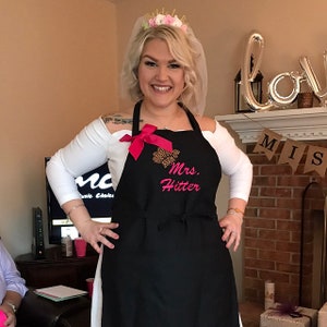 Personalized Apron, Leopard Chef Hat Apron, Monogrammed Apron, Birthday Gift image 3