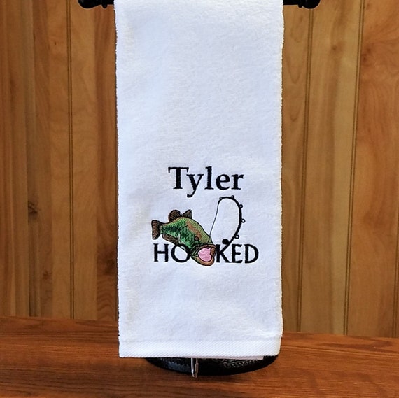 Fishing Towel, Personalized Sport Towel, Fishing Tri-fold Grommet