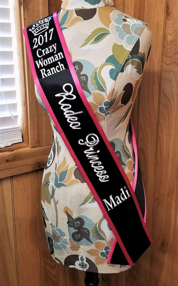Rodeo Sash Pageant Sash Festival Sash Embroidered Sash Etsy