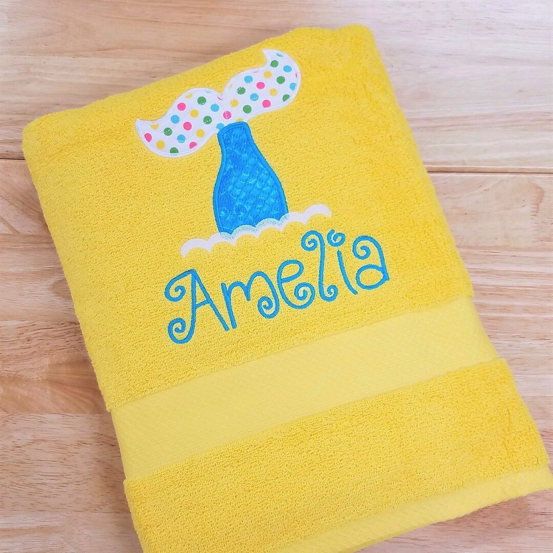 Child's Beach Towel, Children's Bath Towel, Personalized Towel, Mermaid Towel Etsy