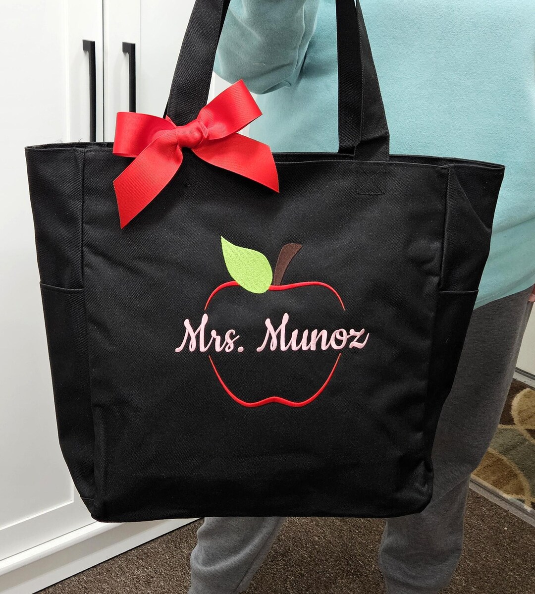 Embroidered Teacher Tote Bag: Personalized Gift for Teachers - Etsy