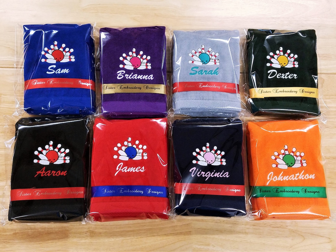 Bowling Towels Sport Towels Set of 6 Personalized Bowling Etsy