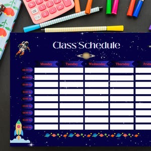 Class Schedule - Back To School - Printable Class Schedule for Boys | Pastel Colors Pack | 7 PDF Versions Included | Instant Download -