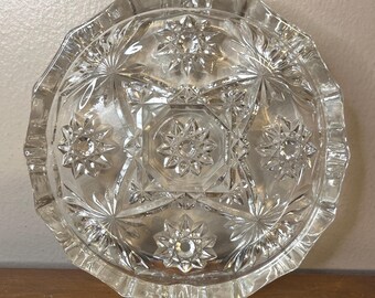 Cenicero de cristal con forma de estrella de David de Anchor Hocking, década de 1970, decoración precortada americana temprana