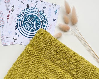 DAVID Textured Baby Blanket Knitting Pattern, Easy Beginner Chart (PDF Download)