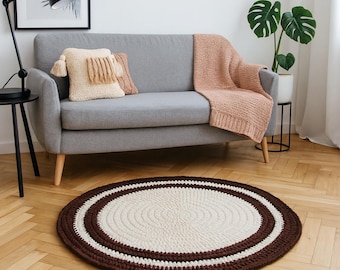 Crochet Round Rug Pattern PDF: Easy DIY Home Decor (94cm Diameter)
