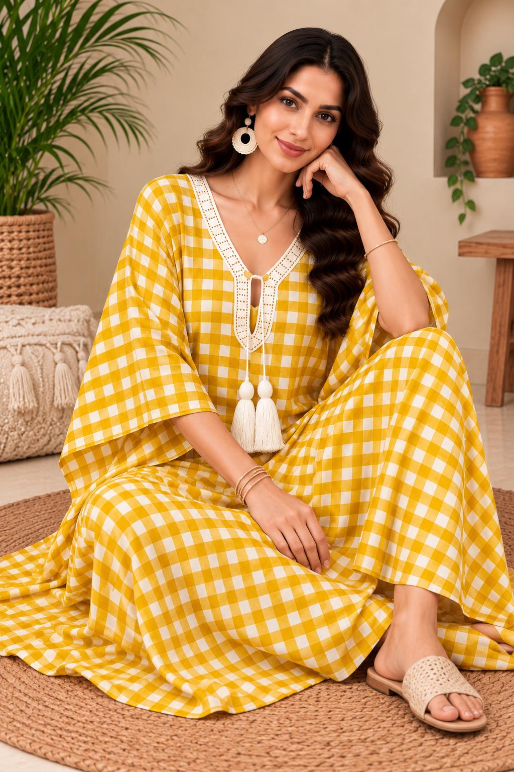 Yellow Checkered Dress - Etsy