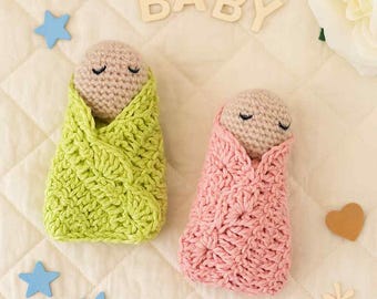 Crochet Baby Doll Pattern: Swaddle Doll, Gender Reveal, Pregnancy Announcement (PDF Digital Download)