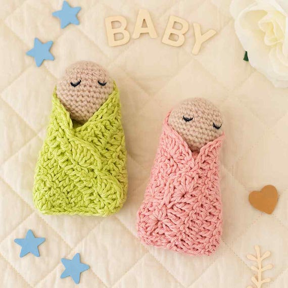Crochet Baby Doll Pattern: Swaddle Doll, Gender Reveal, Pregnancy Announcement (PDF Digital Download)
