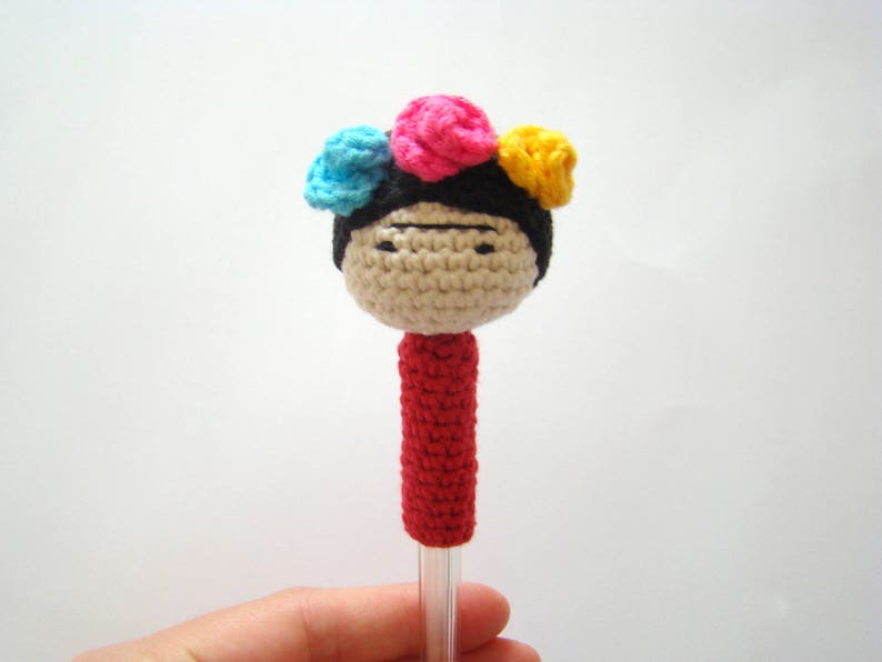 Crochet Frida Pencil Topper Pattern / PDF Digital Download image 4