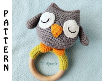Crochet Owl Teether Pattern / PDF Digital Download