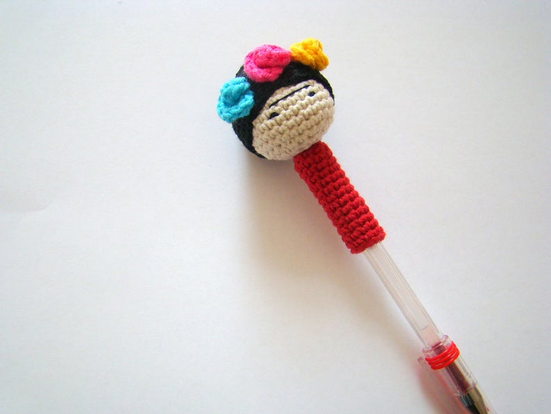 Crochet Frida Pencil Topper Pattern / PDF Digital Download image 3