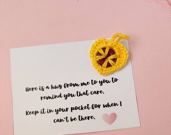 Personalised Pocket Hug Card / Crochet Heart / Thinking Of You / Special Friend Gifts / Miss you