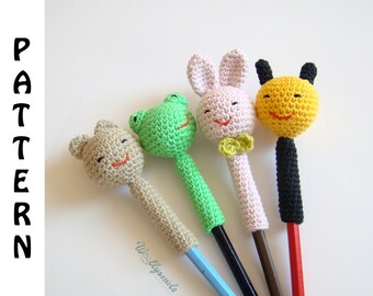Forest Animals Pencil Topper Crochet Pattern / PDF Digital Download