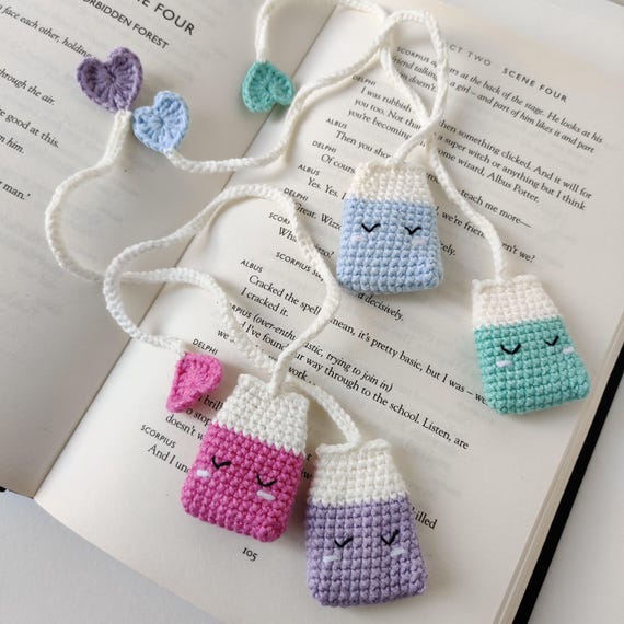 Crochet Tea Bag Bookmark Pattern: Book Lover Gift (PDF Digital Download)
