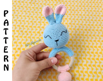 Crochet Bunny Baby Rattle Pattern / PDF Digital Download