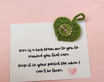 Personalised Pocket Hug Card / Crochet Heart / Thinking Of You / Special Friend Gifts / Miss you