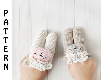 Crochet Two Finger Puppets Sheep Pattern / PDF Digital Download