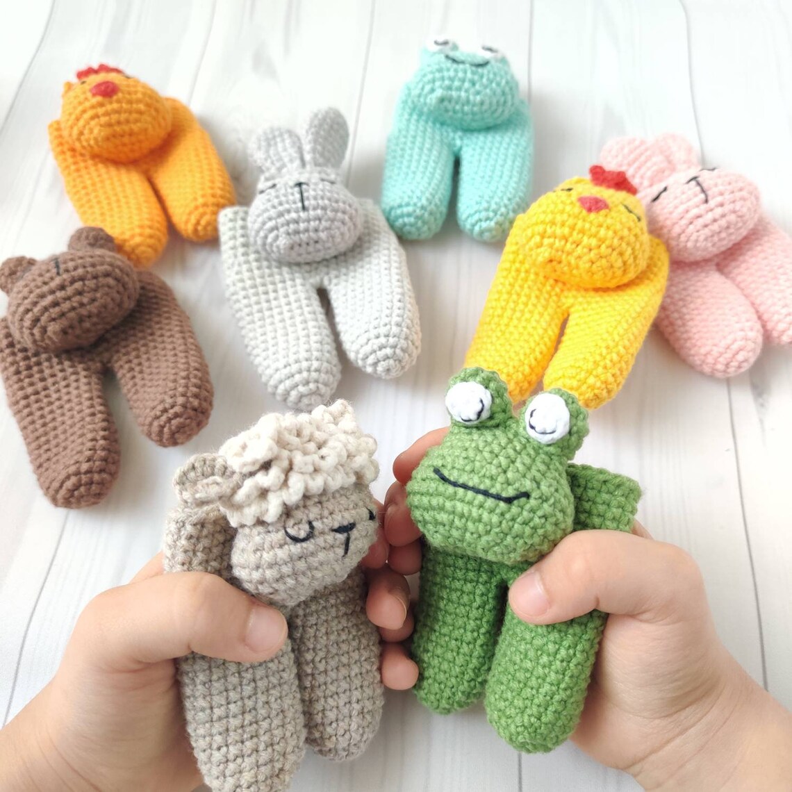 Two Finger Puppets Frog Crochet Pattern / PDF Digital Download Etsy