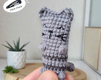 Crochet Cat Click Clack Fidget Toy Pattern, Pocket Pet, Worry Doll (Instant Download)