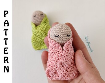 Menny swaddle doll Crochet Pattern / Pregnancy Announcement / Gender Reveal Party / PDF Digital Download