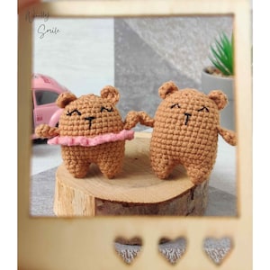 Crochet Bear Pattern: Amigurumi Keychain, Pocket Pet, Worry Doll (PDF Digital Download)
